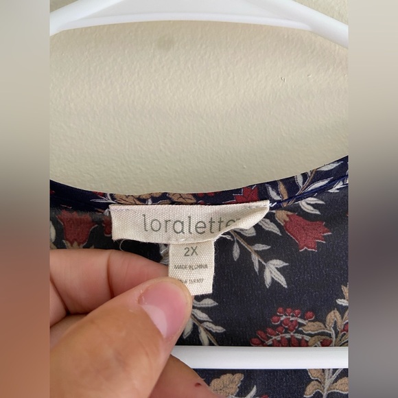 Loralette Floral Long Sleeve Blouse Peasant Boho - Picture 6 of 6
